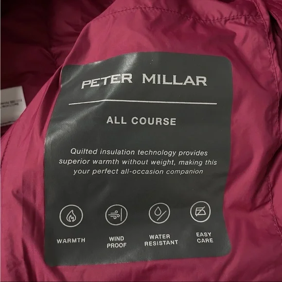 Peter Millar Crown Sport All Course Vest Pomegranate Size XL $225